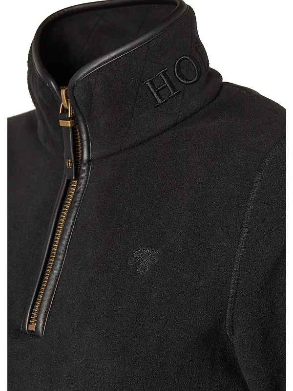 Holland Cooper Women's Country Fleece Quarter Zip - Black Image 10