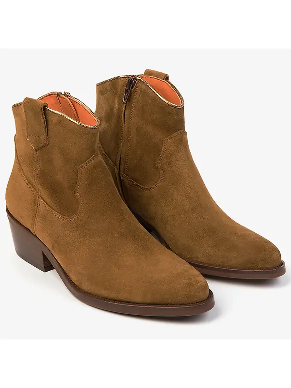 Penelope Chilvers Women's Cassidy Suede Cowboy Boots - Tan Image 3