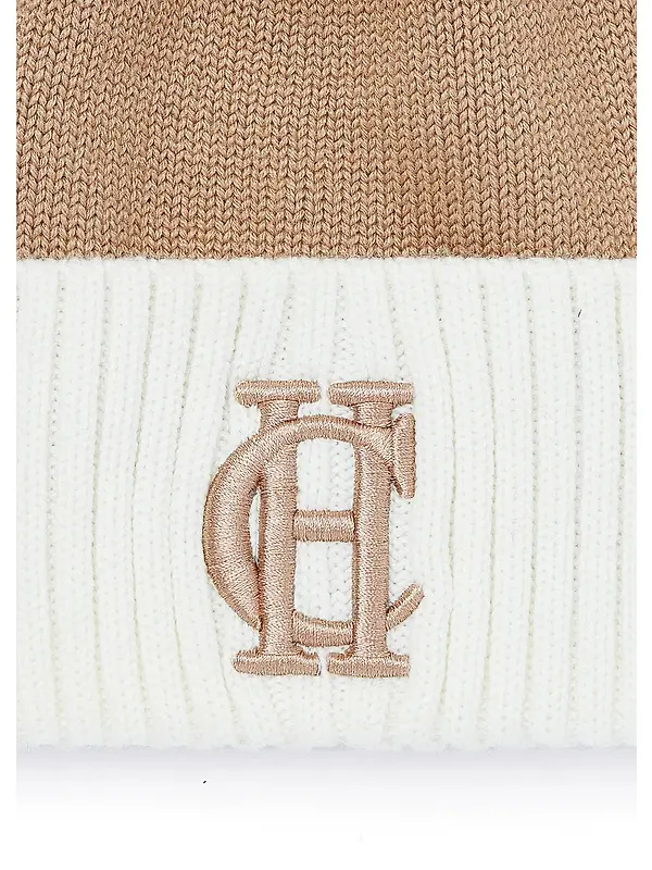 Holland Cooper Chelsea Merino Beanie Bobble Hat - Camel Image 2