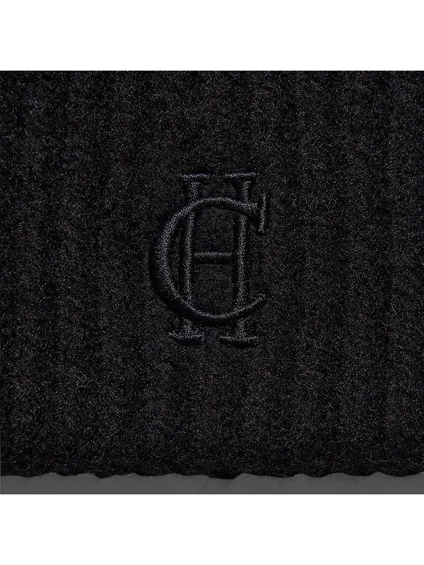 Holland Cooper Classic Embroidered Beanie - Black Image 4