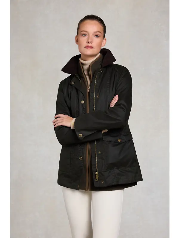 Holland Cooper Women's Classic Waxed Jacket - Dark Olive Image 4