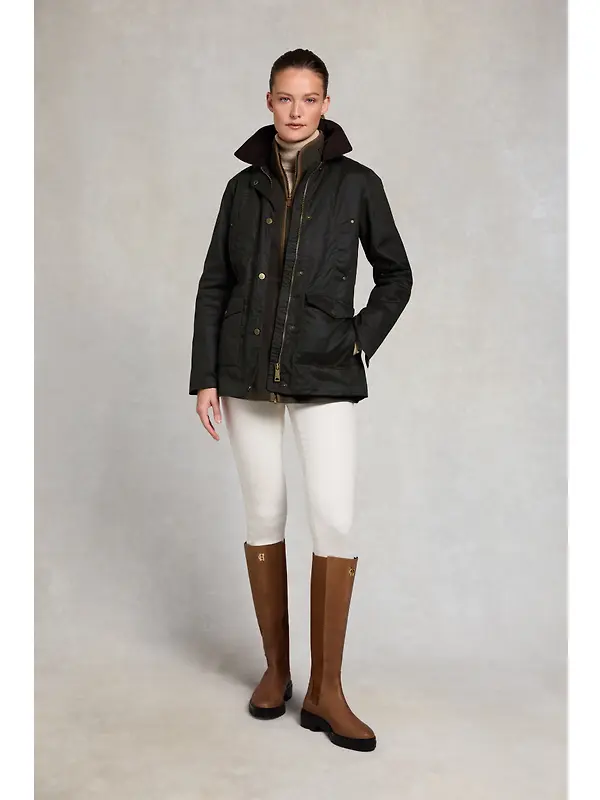 Holland Cooper Women's Classic Waxed Jacket - Dark Olive Image 5