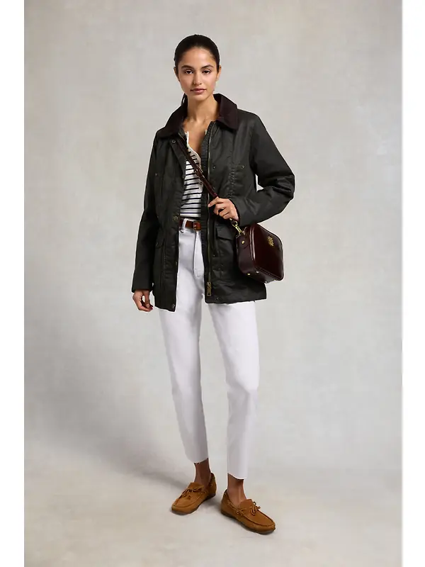 Holland Cooper Women's Classic Waxed Jacket - Dark Olive Image 7