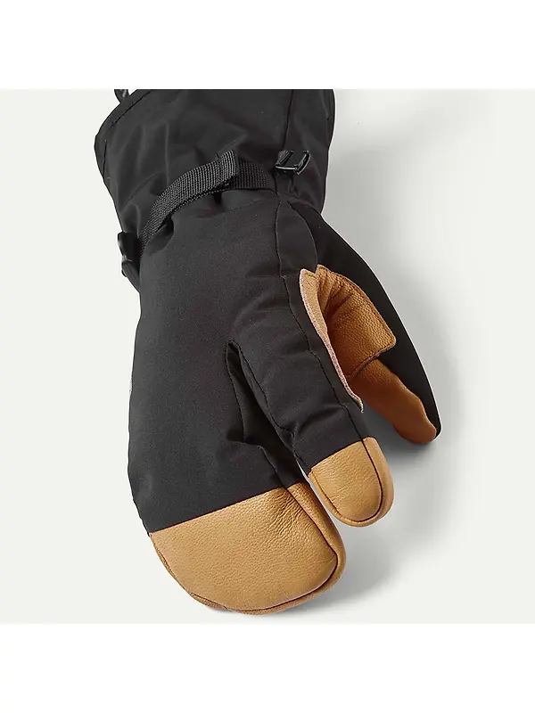 Sealskinz Congham Waterproof Thermal Ski Split Finger Mittens - Black Image 3