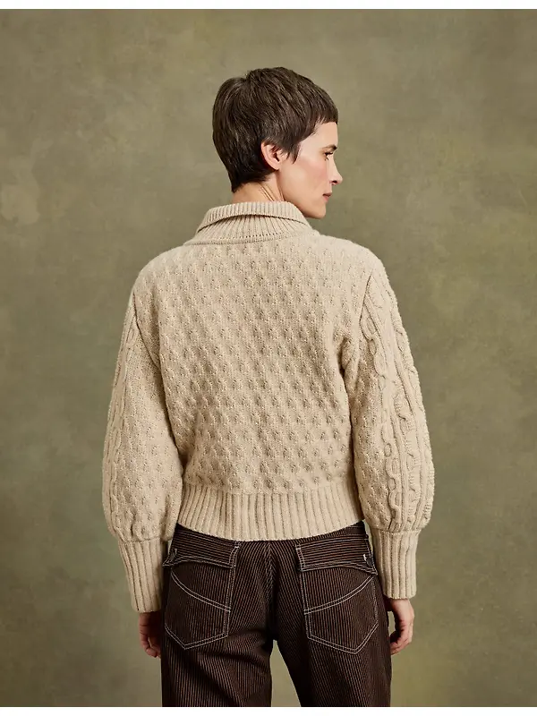 Penelope Chilvers Women's Cornwall Wool Cardigan - Cream Image 4
