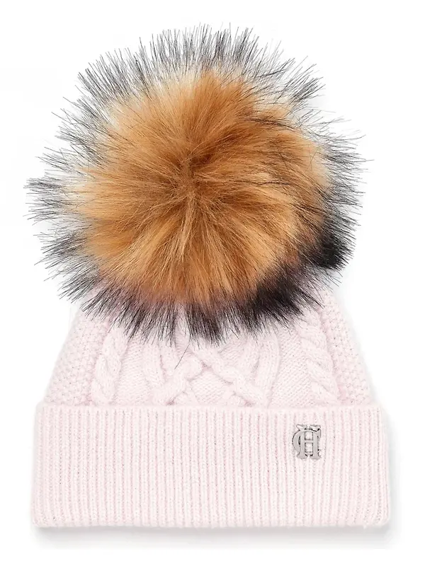 Holland Cooper Cortina Beanie Bobble Hat - Soft Pink Image 1