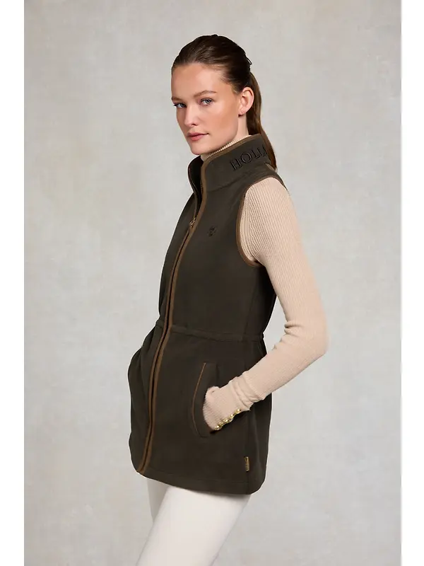 Holland Cooper Women's Country Longline Fleece Gilet - Khaki Image 4