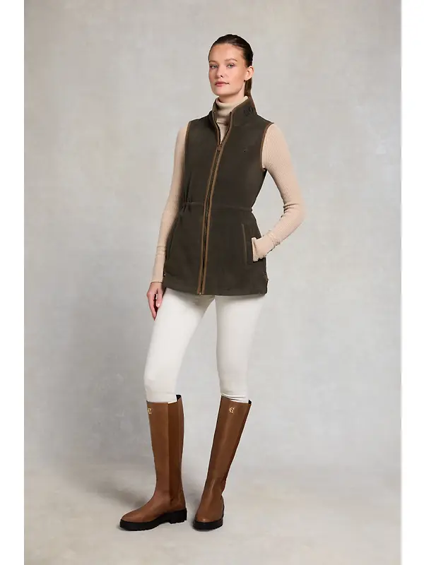 Holland Cooper Women's Country Longline Fleece Gilet - Khaki Image 5