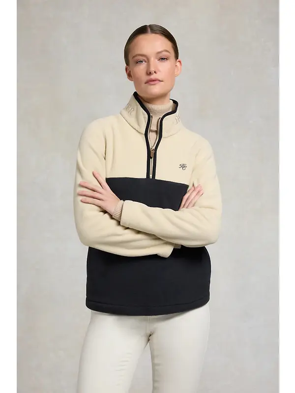 Holland Cooper Women's Country Quarter Zip Jacket - Ecru Navy Image 2