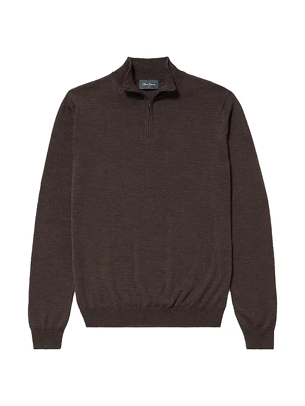 Oliver Sweeney Men's Curragh Jumper - Chocolate Image 1