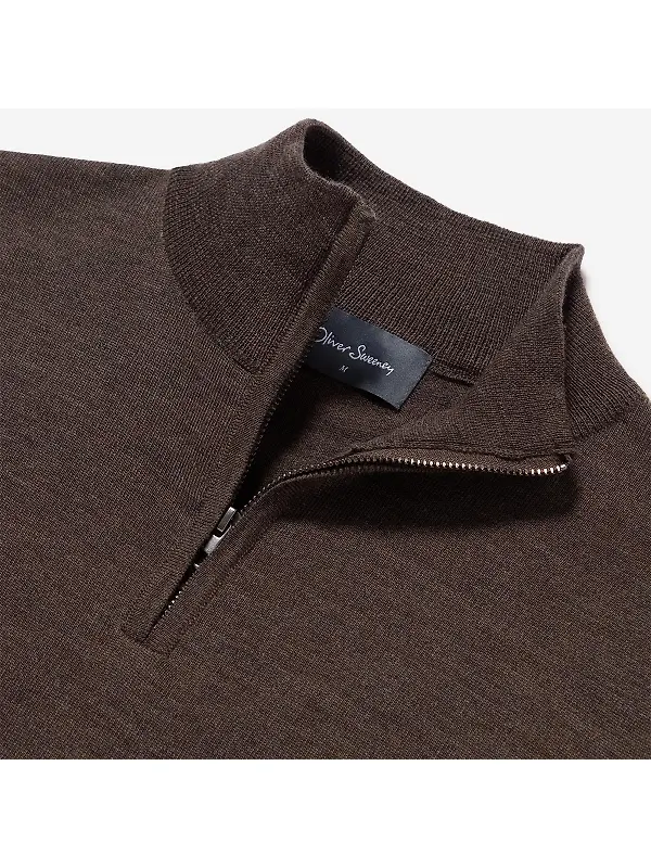 Oliver Sweeney Men's Curragh Jumper - Chocolate Image 4