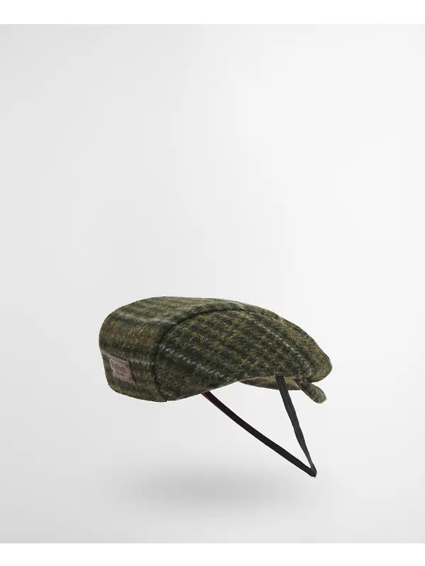 Barbour Wilkin Dog Flat Cap - Olive Check Image 3