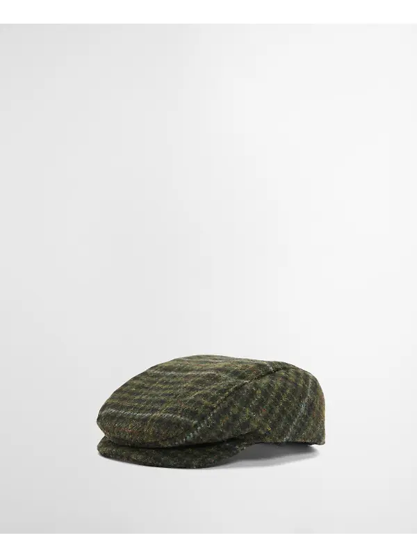 Barbour Wilkin Dog Flat Cap - Olive Check Image 4