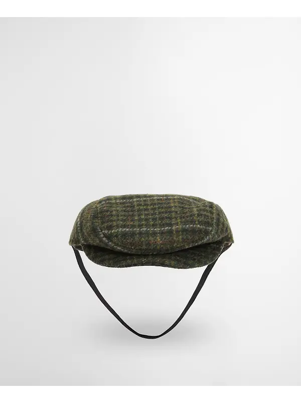 Barbour Wilkin Dog Flat Cap - Olive Check Image 6
