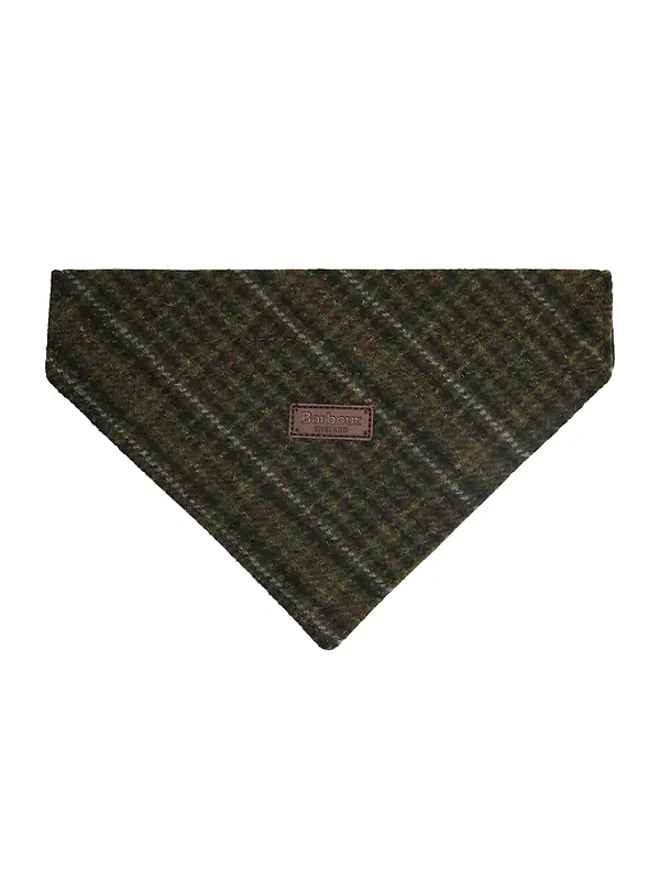 Barbour Wilkin Dog Bandana - Olive Check Image 1