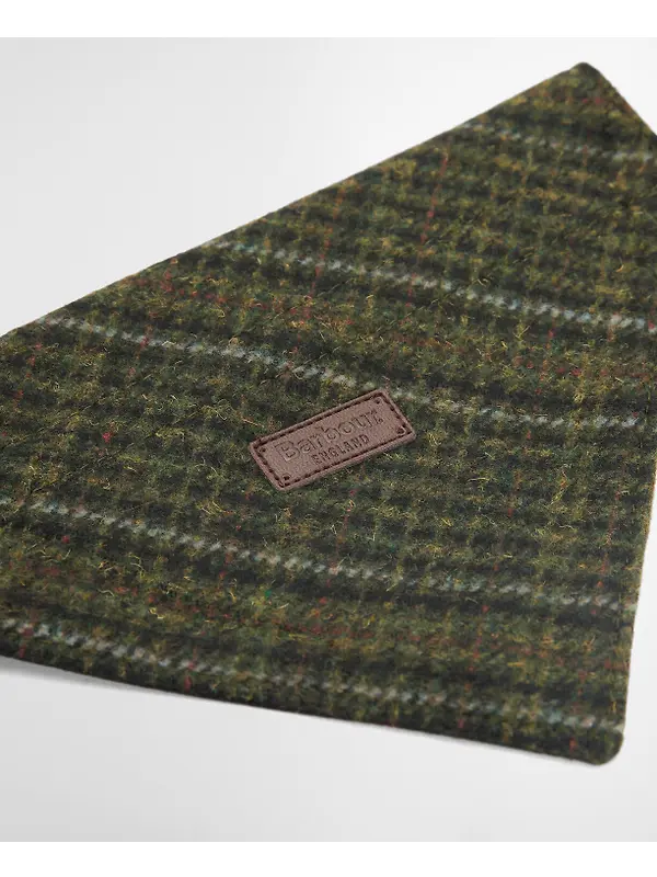 Barbour Wilkin Dog Bandana - Olive Check Image 5