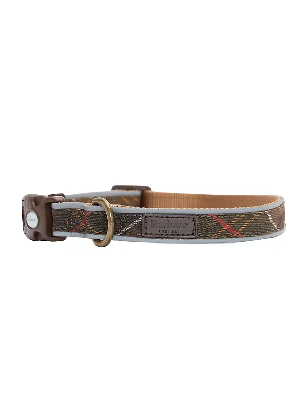 Barbour Reflective Tartan Dog Collar - Classic Tartan Image 1