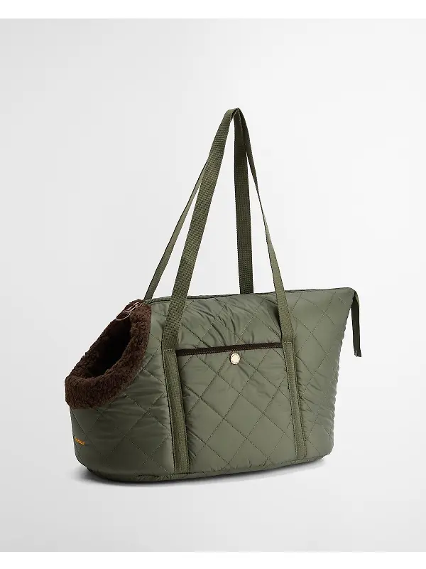 Barbour Medium Quilted Dog Carrier - Olive Image 5