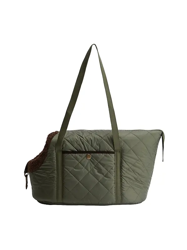 Barbour Medium Quilted Dog Carrier - Olive Image 1