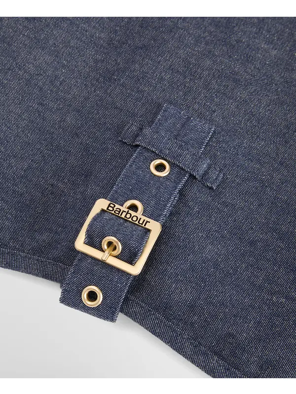 Barbour Denim Drywax Dog Coat - Indigo Image 8