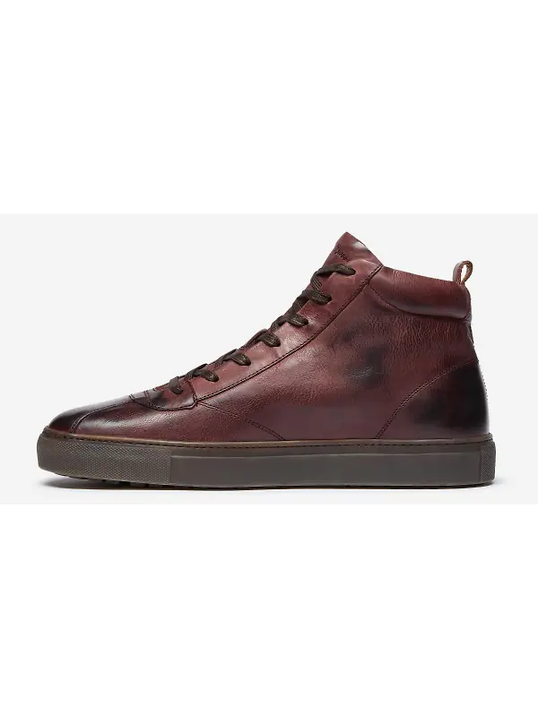 Oliver Sweeney Men's Defeza Hand Finished Calf Leather Retro Trainers - Burgundy Image 5