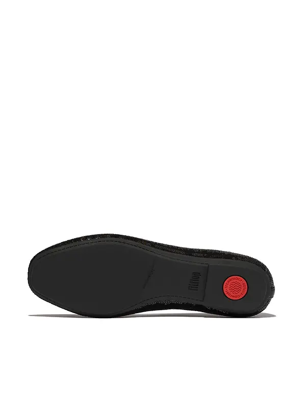 FitFlop Women's DELICATO Bow Sequin Ballet Flats - Black Image 5