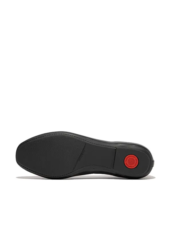FitFlop Women's DELICATO Bow Soft Leather Ballet Flats - Black Image 6