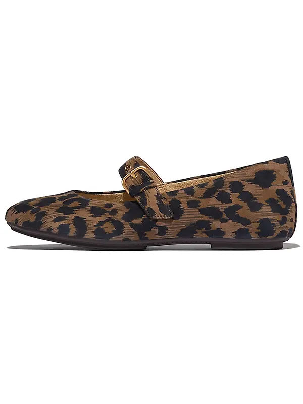 FitFlop Women's DELICATO Leopard Suede Mary Janes - Chocolate Mix Image 13