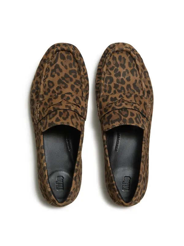FitFlop Women's Delicato Suede Loafers - Leopard Print Image 2