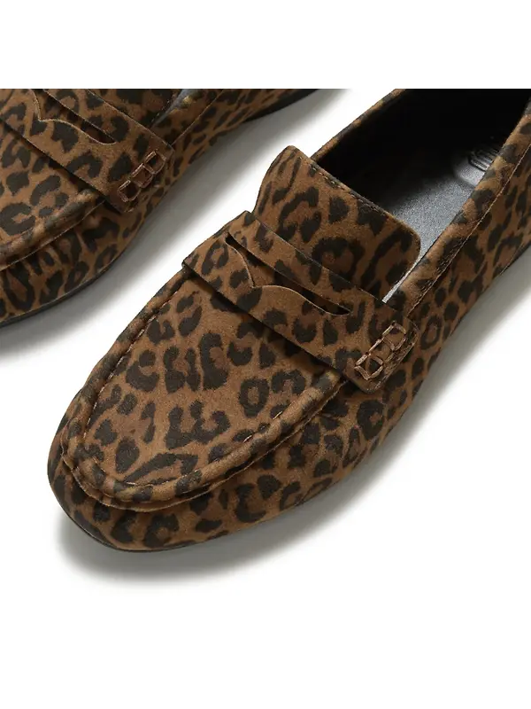 FitFlop Women's Delicato Suede Loafers - Leopard Print Image 3