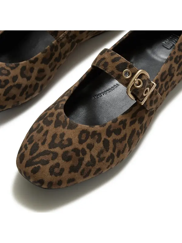 FitFlop Women's Delicato Suede Mary Janes - Leopard Print Image 4
