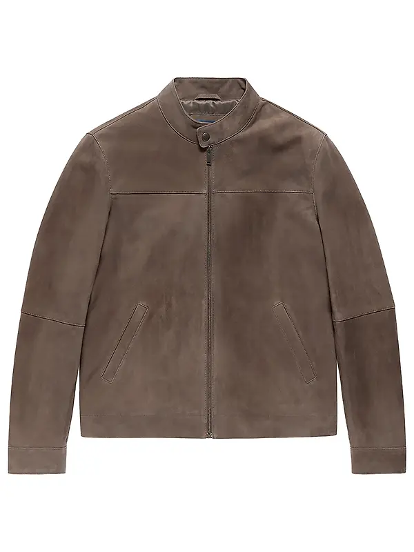Oliver Sweeney Men's Dimson Kid Suede Biker Jacket - Truffle Image 1