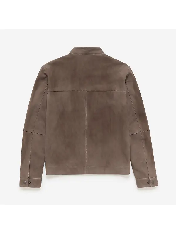 Oliver Sweeney Men's Dimson Kid Suede Biker Jacket - Truffle Image 7
