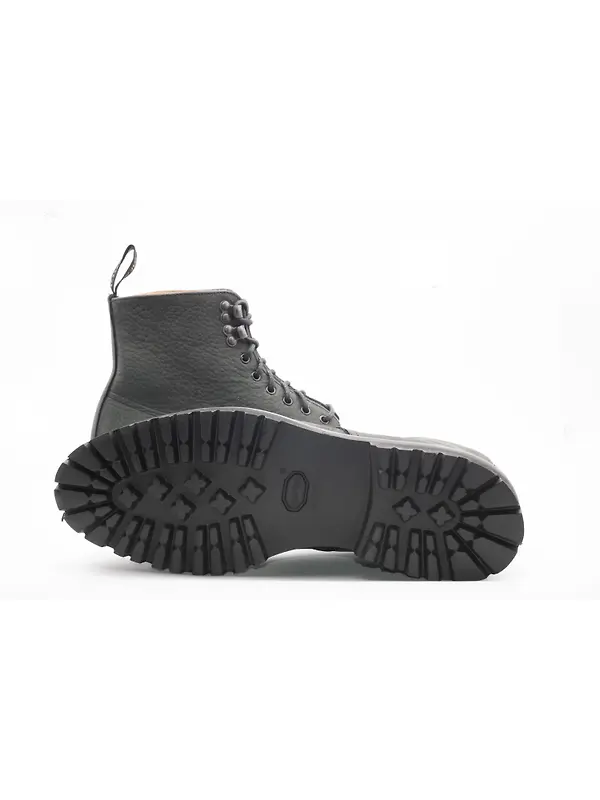 Cheaney Men's Brixton M Apron Derby Boots - Black Grain Nubuck Image 4