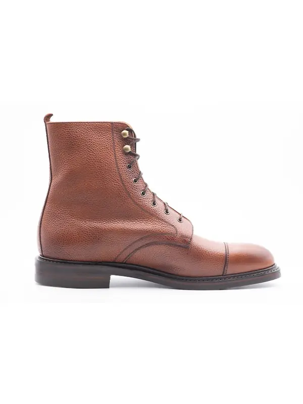 Cheaney Men's Elliott II R Capped Derby Boots - Mahogany Grain Leather Image 1