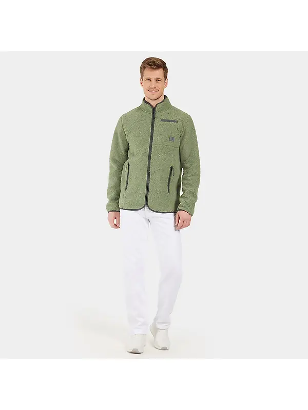Didriksons Men's Phoenix Full-Zip Fleece Jacket - Light Moss Image 3