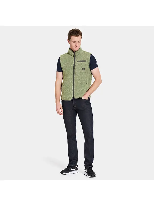 Didriksons Men's Pollux Vest - Light Moss Image 3