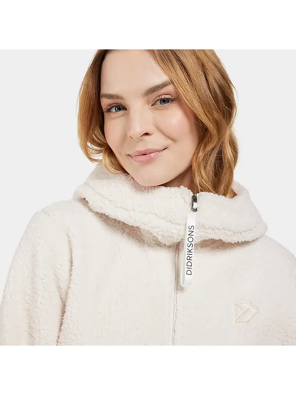 Didriksons Women's Anniken Full-Zip Fleece Jacket - Shell White Image 8