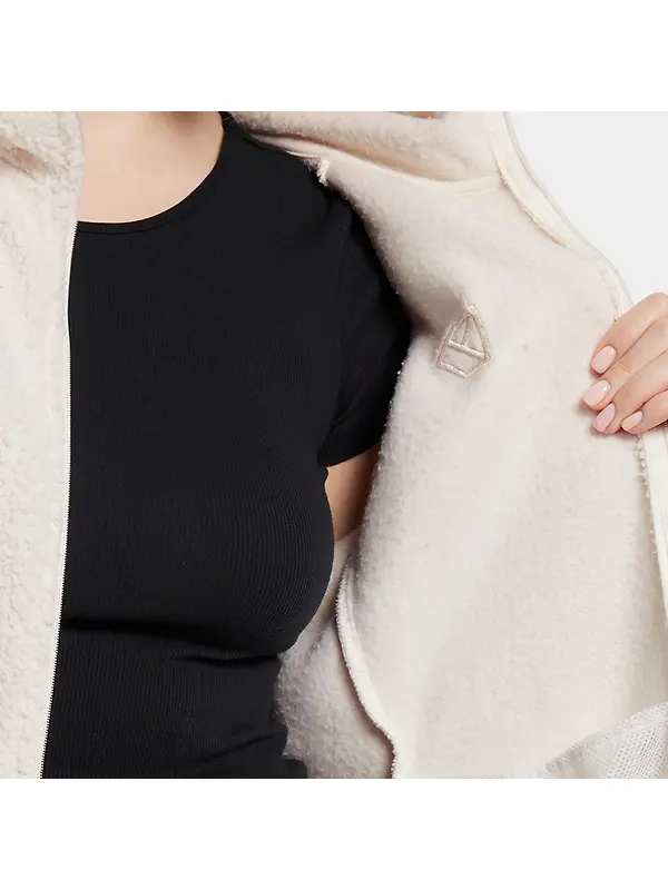 Didriksons Women's Anniken Full-Zip Fleece Jacket - Shell White Image 9