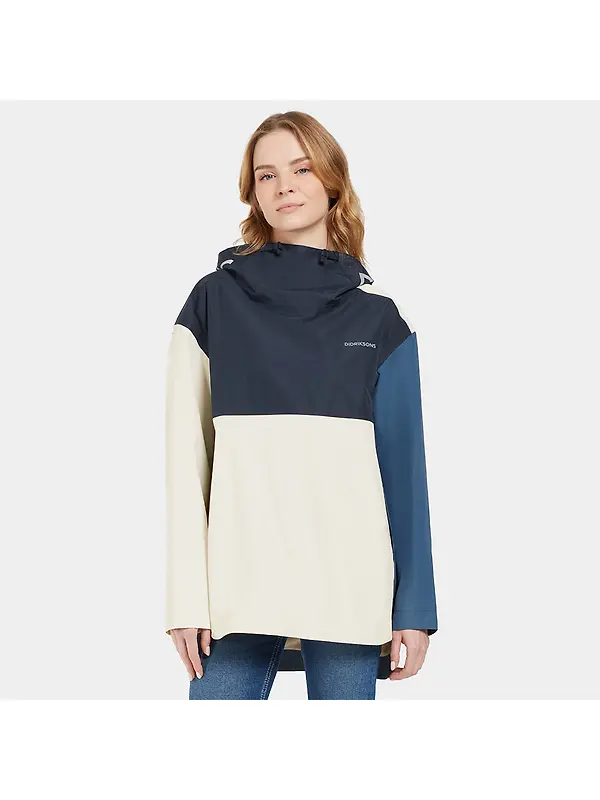 Didriksons Women's Thyra Jacket - True Blue/Dark Blue/White Image 2