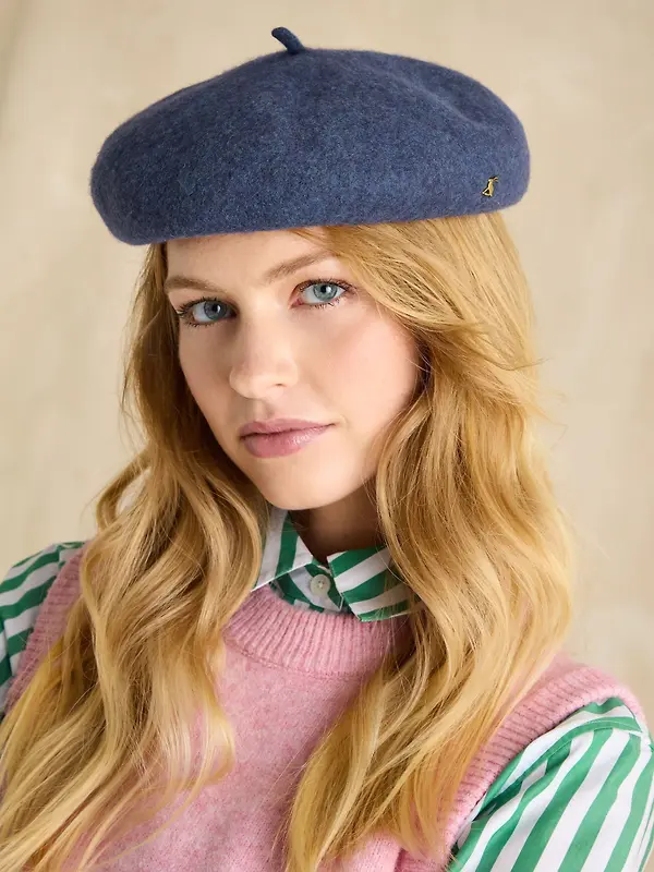 Joules Women's Amelie Adjustable Wool Beret Hat - Navy Image 3