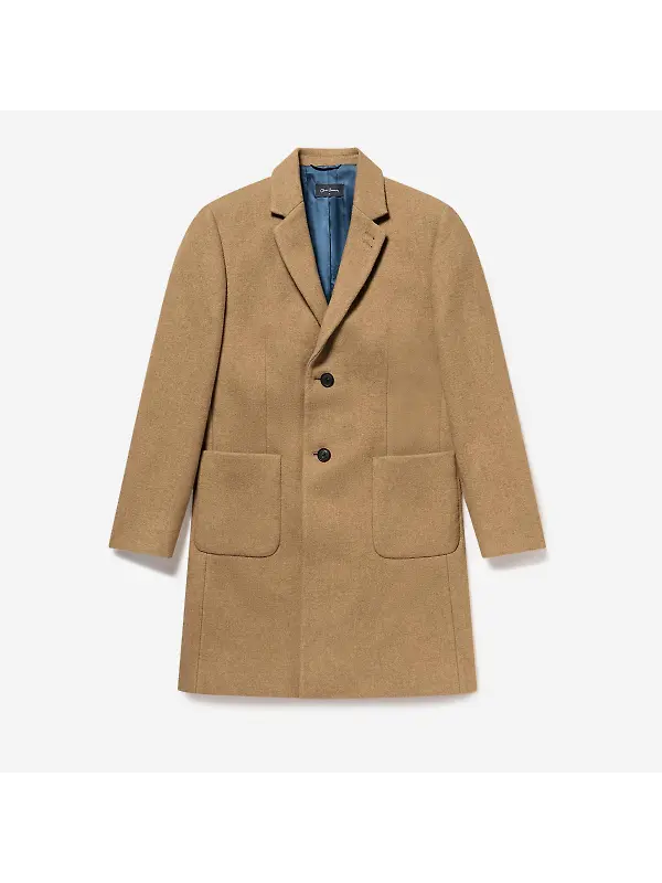 Oliver Sweeney Men's Eglinton Italian Recycled Wool Overcoat - Wheat Image 12