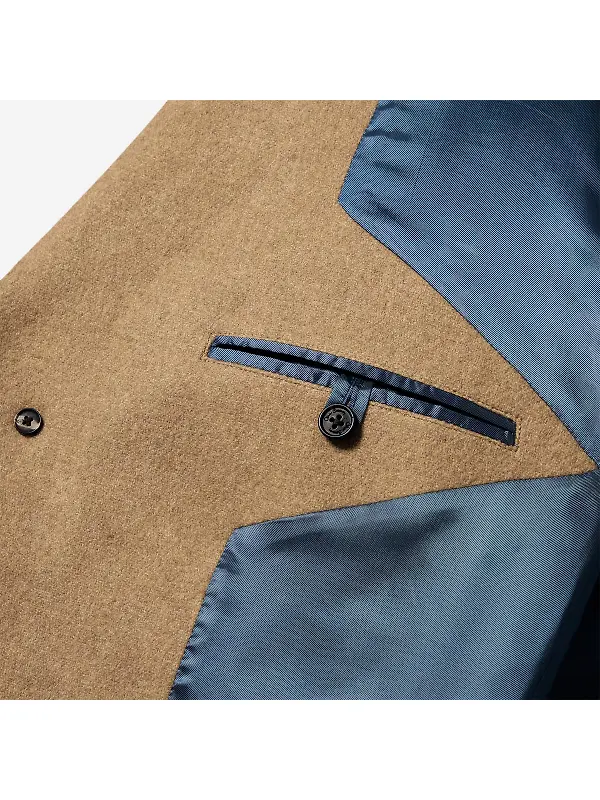 Oliver Sweeney Men's Eglinton Italian Recycled Wool Overcoat - Wheat Image 8
