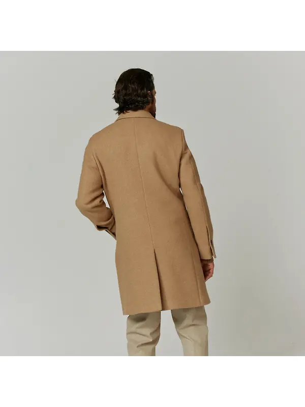 Oliver Sweeney Men's Eglinton Italian Recycled Wool Overcoat - Wheat Image 5
