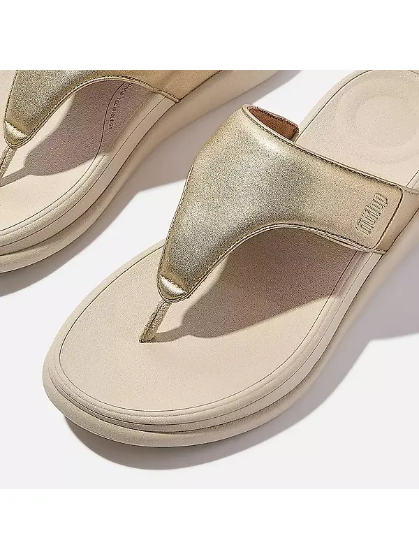 FitFlop Women's F-MODE GO Adjustable Toe-Post Sandals - Platino Image 3