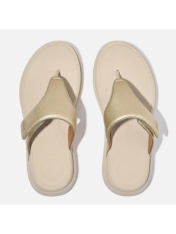 FitFlop Women's F-MODE GO Adjustable Toe-Post Sandals - Platino Image 4