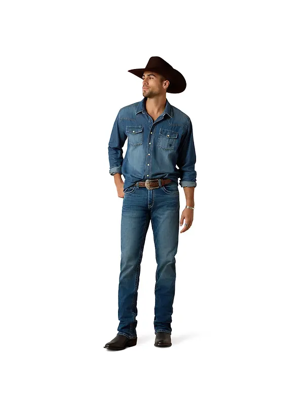 Ariat Men's Denim Retro Fit Shirt - Stone Image 3