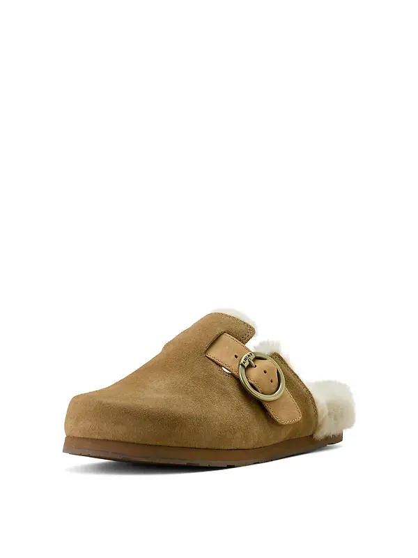 Ariat Women's Country Sherpa Mules - Ranch Brown Suede Image 2
