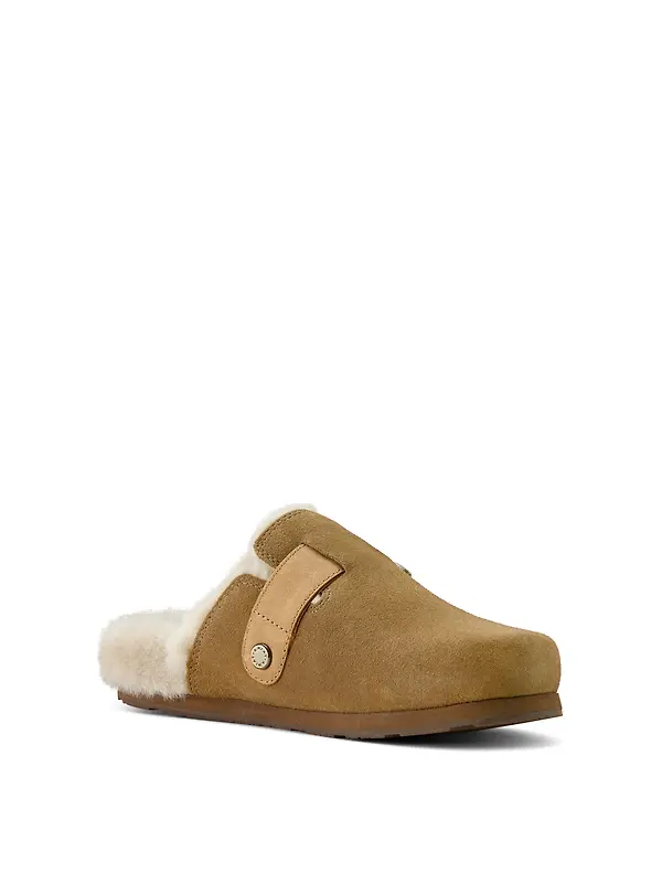 Ariat Women's Country Sherpa Mules - Ranch Brown Suede Image 4