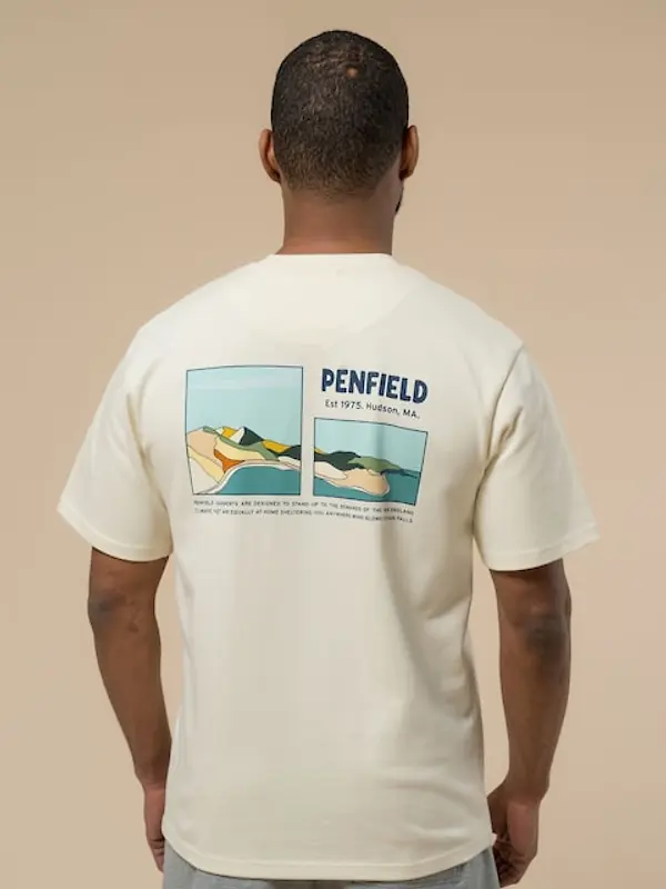 Penfield Men's Block Landscape Graphic T-Shirt - Vanilla Image 2
